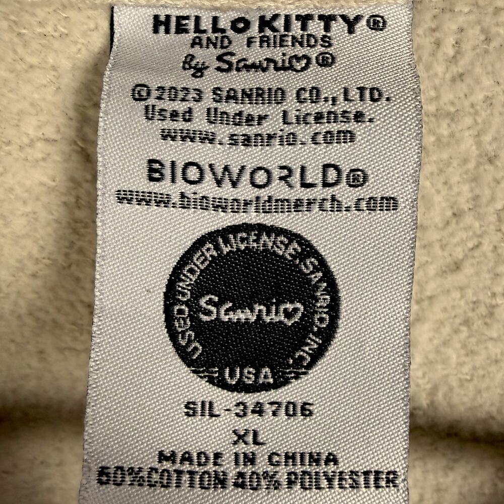 Women's Sanrio Bioworld Hello Kitty & Friends Beige & Black Sweatshirt - XL - Picture 4 of 6
